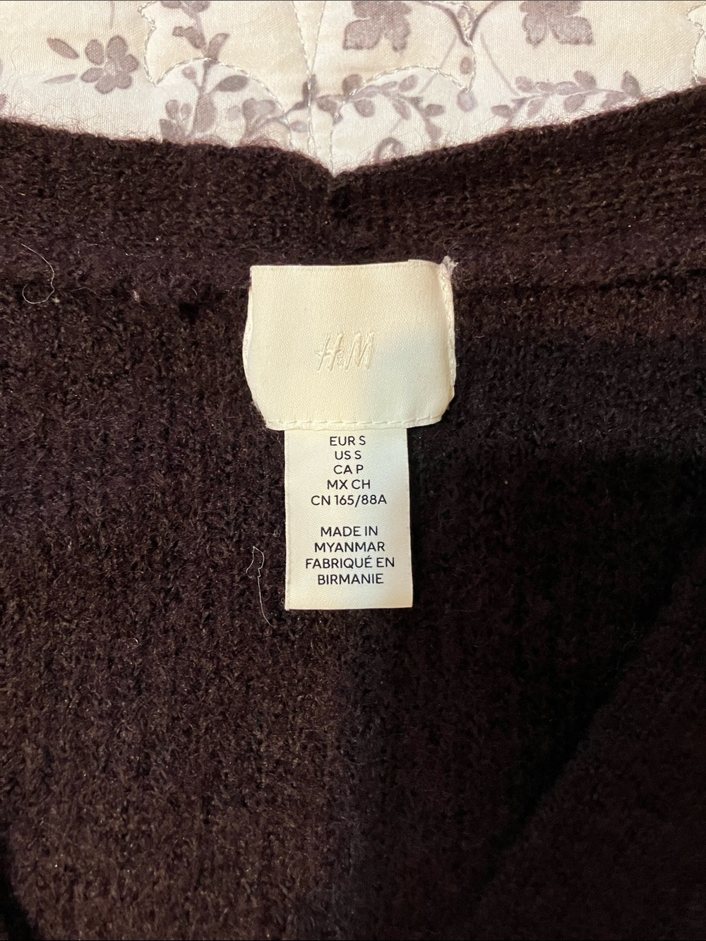 H&M Dark Brown V-Neck Cardigan with Heart Buttons - Picture 2 of 4